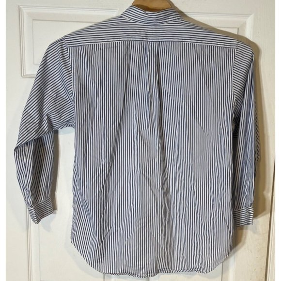 Ralph Lauren Men's Blue Striped Button-Down Long Sleeve Dress Shirt Size 17-32 - Picture 2 of 5